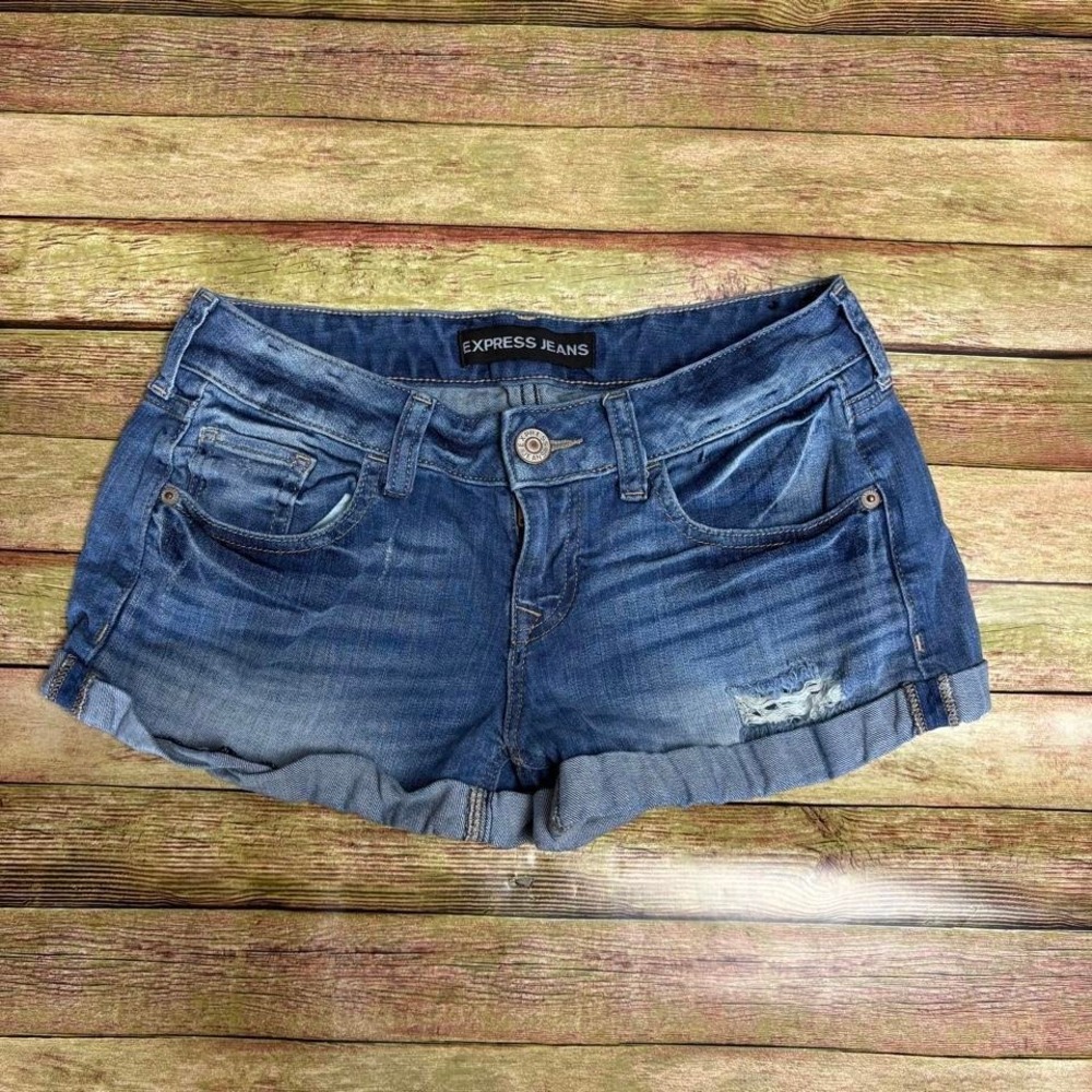 Express Jeans blue denim shorts‎